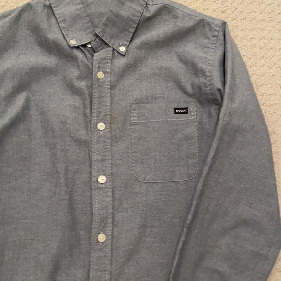 RVCA button up shirt in blueish grey. - Picture 2 of 3